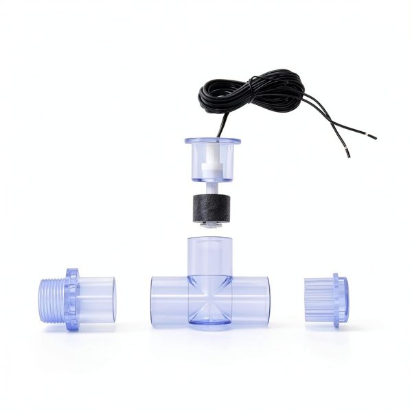 SS1 Condensate Float Switch GZKEFEIS Blue PVC 3/4" Adaptor 6FT Wire-1